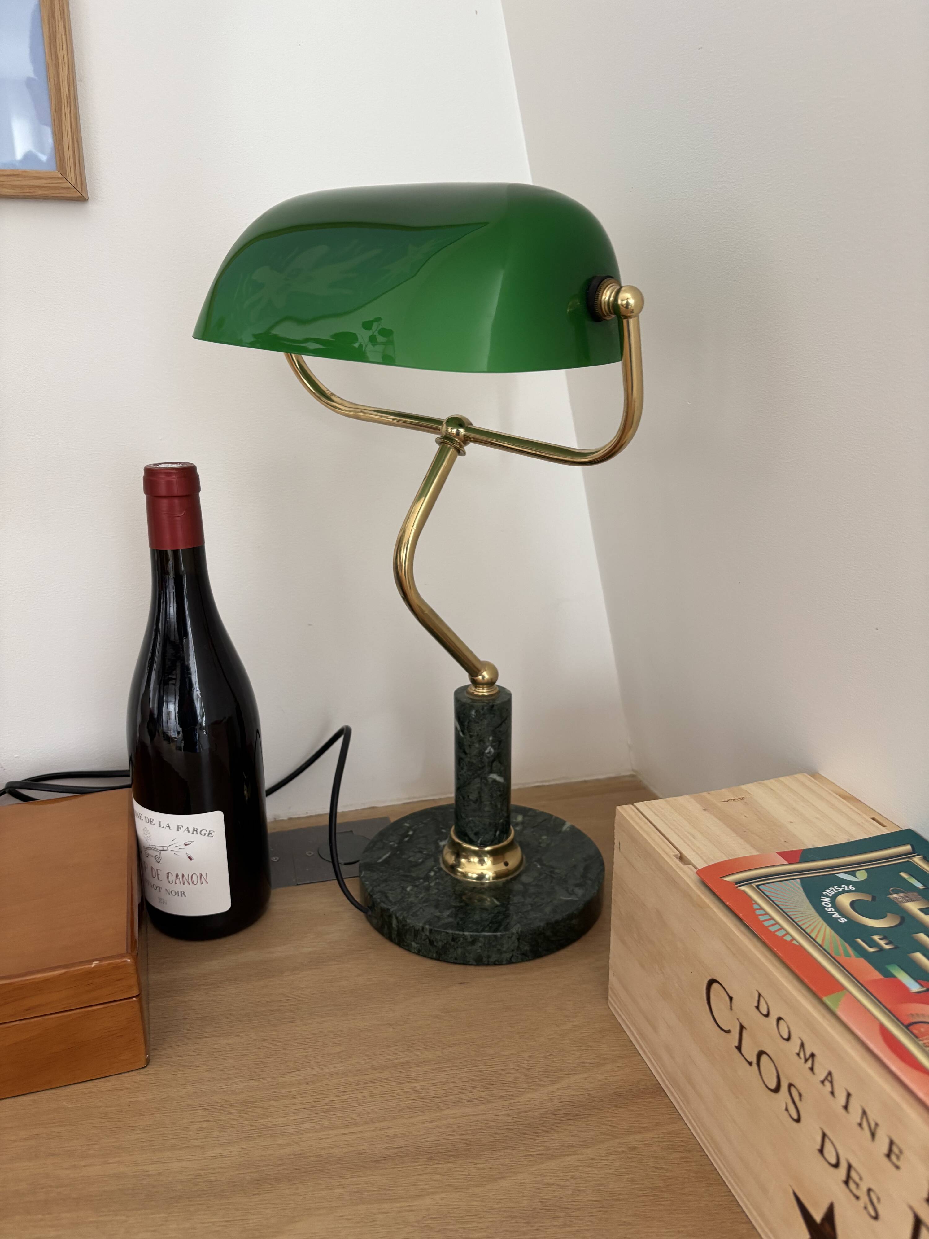 Brass and marble banker’s lamp