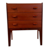 Danish teak bedside table with three drawers, 1960s.
