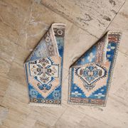 Set of 2 vintage handmade Turkish rugs 43x99 cm