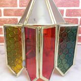 Glass and metal chandelier