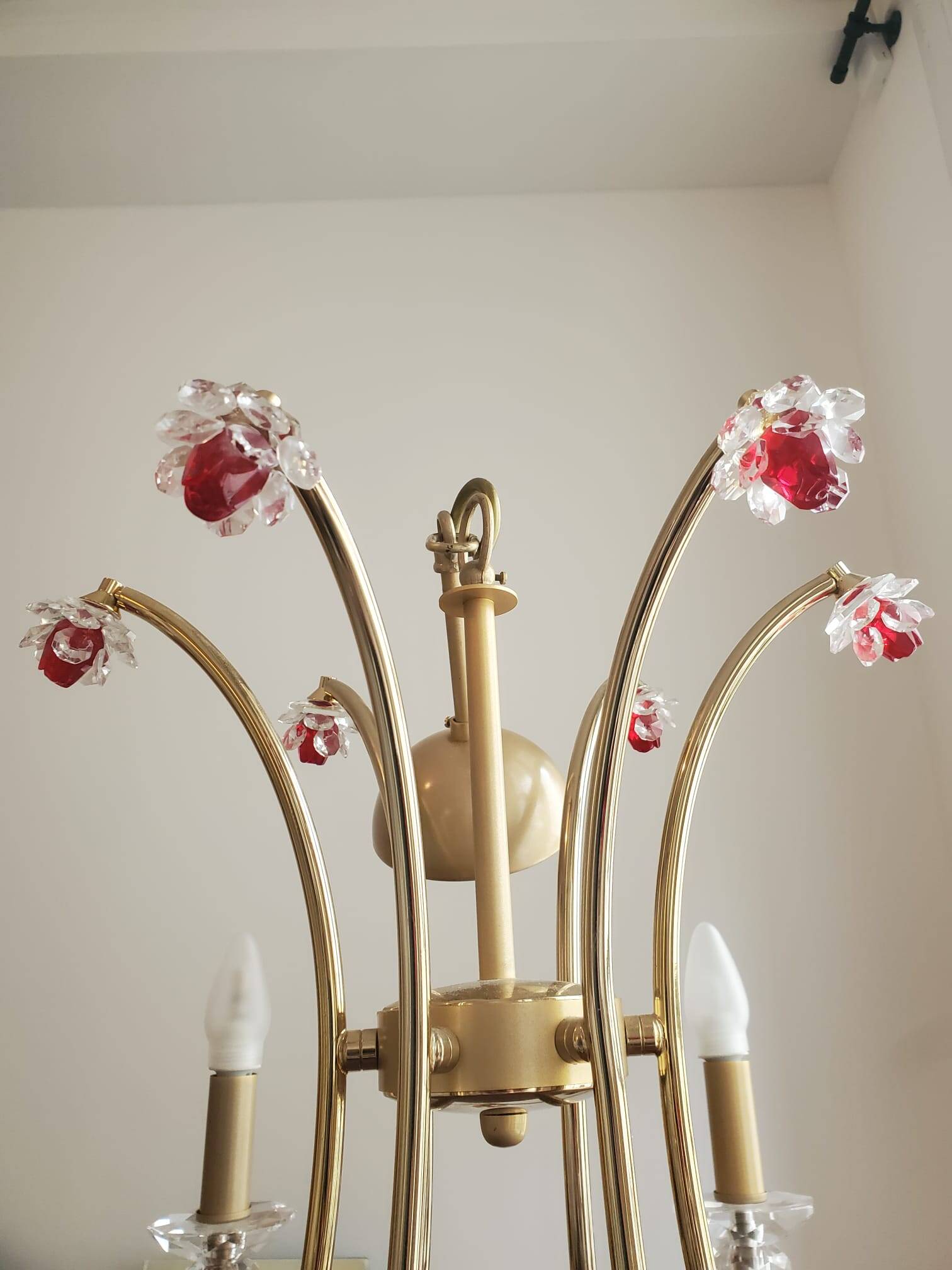 Vianden designer brass and crystal pendant light by Castro Lighting