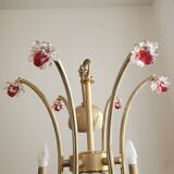 Vianden designer brass and crystal pendant light by Castro Lighting