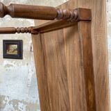 Vintage farmhouse table with turned legs.