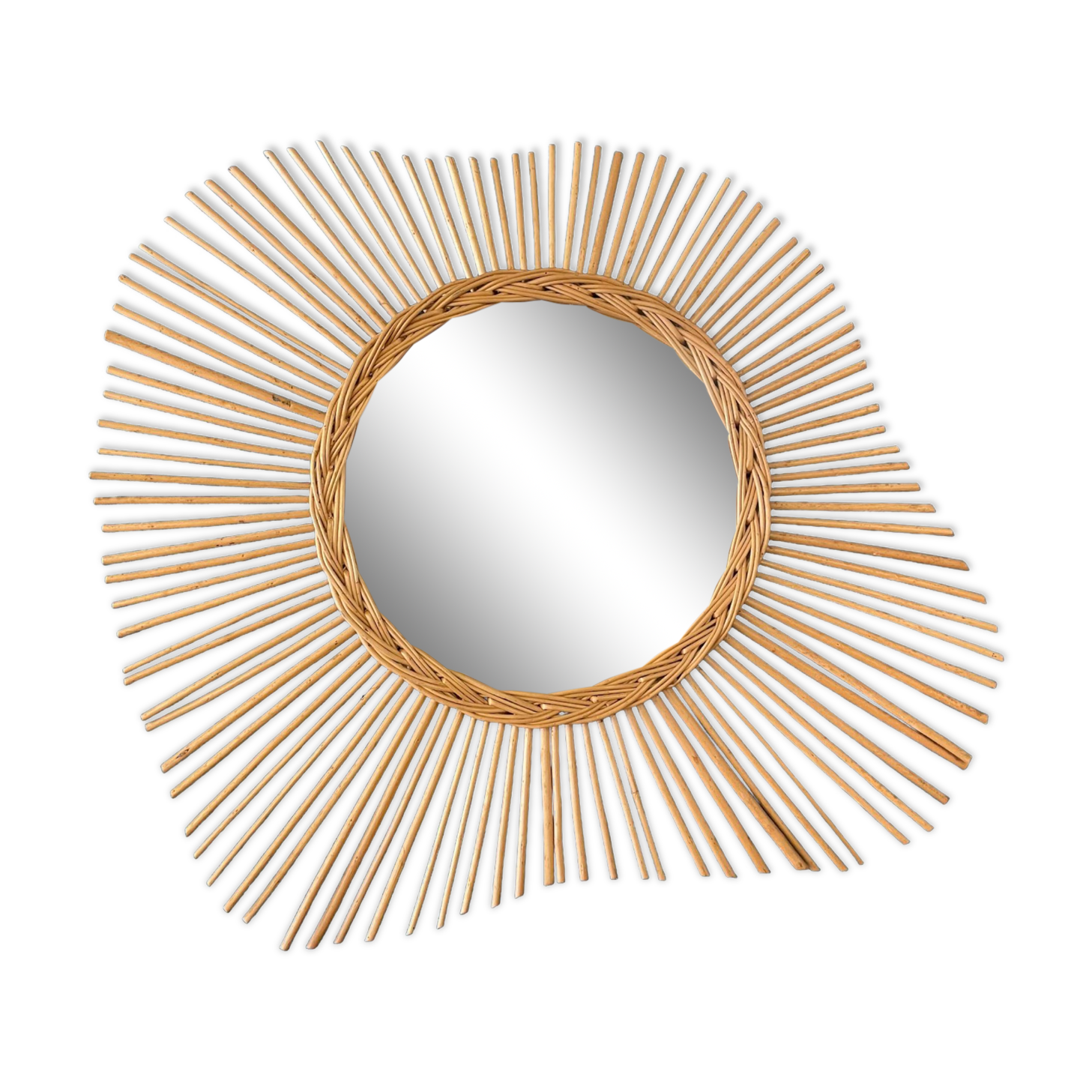 Rattan sun mirror 70s