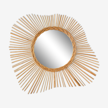 Rattan sun mirror 70s