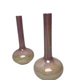 Art Nouveau series of soliflore vases, Sarreguemines earthenware, circa 1900