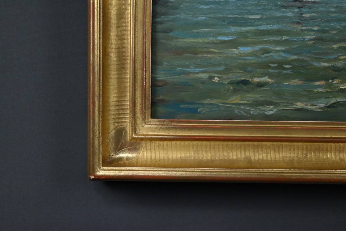 Painting "Harbour Scene", oil on canvas, signed F. Nicoli – 20th century