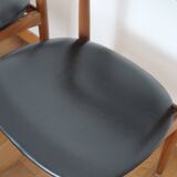 6 chairs skaï teck Bramin made in Denmark