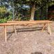 Pair of brutalist wooden benches – 70s design style