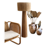 Natural raffia floor lamp
