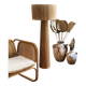 Lampadaire en raphia naturel