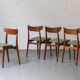 Set of 4 dining chairs by Schiønning & Elgaard with green seat
