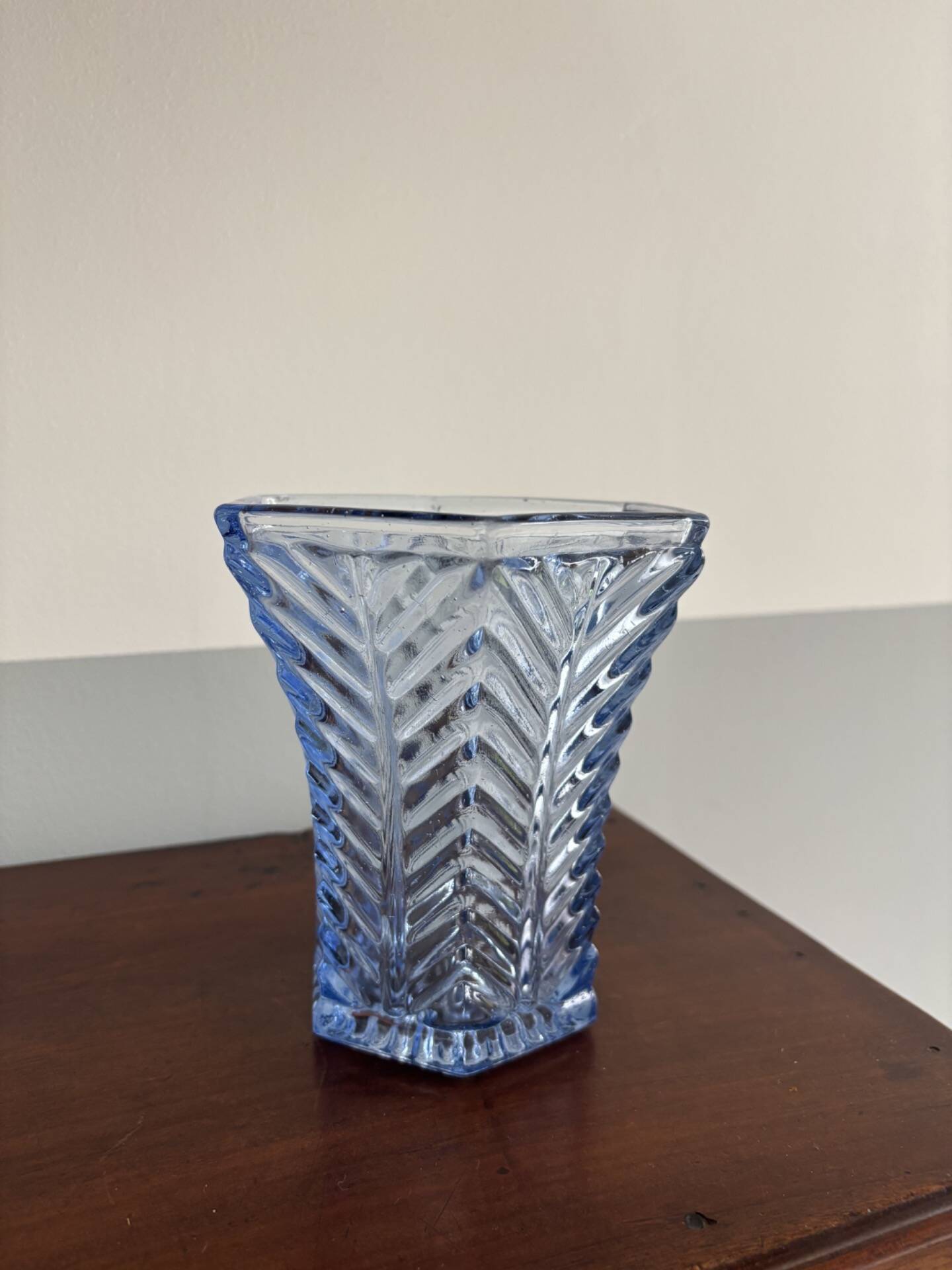 Textured blue glass vase