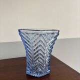 Textured blue glass vase