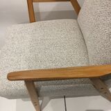 Pair of reupholstered 60s armchairs