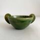 Antique green glazed ceramic bowl with handles, Tamegroute type