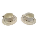 2 cups with saucers in enamelled stoneware