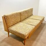 Interier Prahà Ash Sofa Bed Renovation Possible, Vintage Czech 1960s