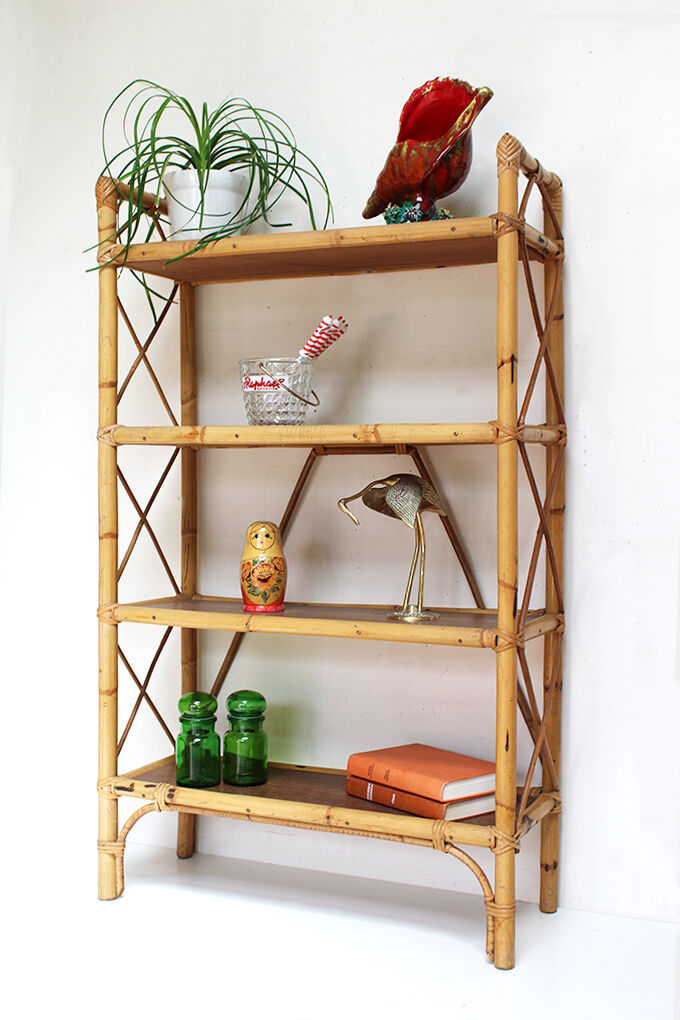Vintage rattan shelf