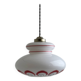 Ancienne suspension en opaline 1970 vintage