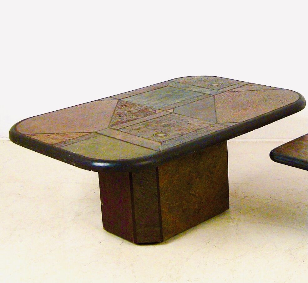 Coffee table in stone marquetry