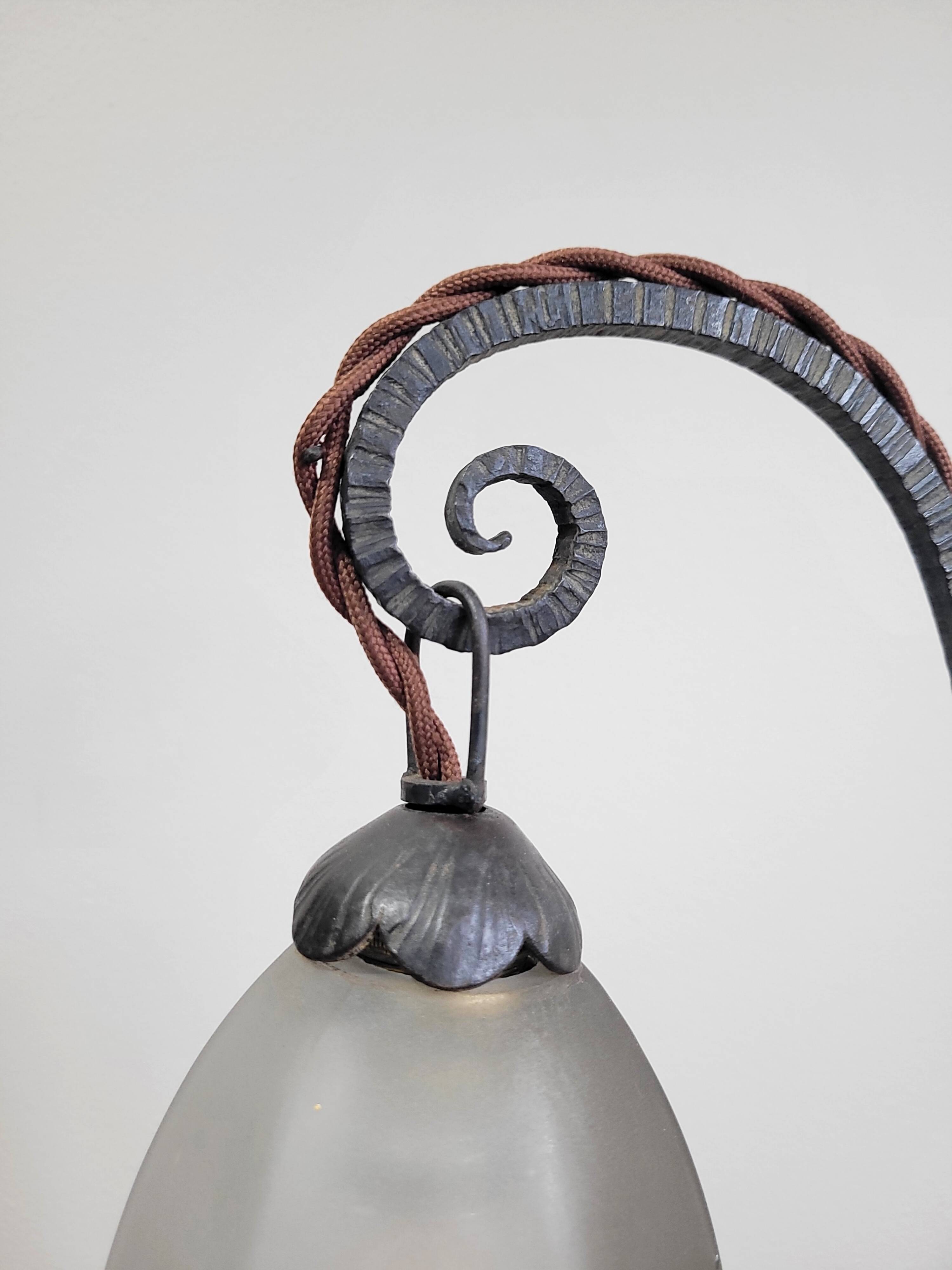 Wrought iron lamp, early 20th century