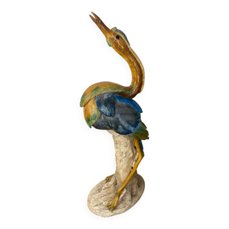 Large ceramic wading bird signed Thimo