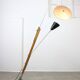 Mid-century italian aluminum & wood floor lamp with reflector