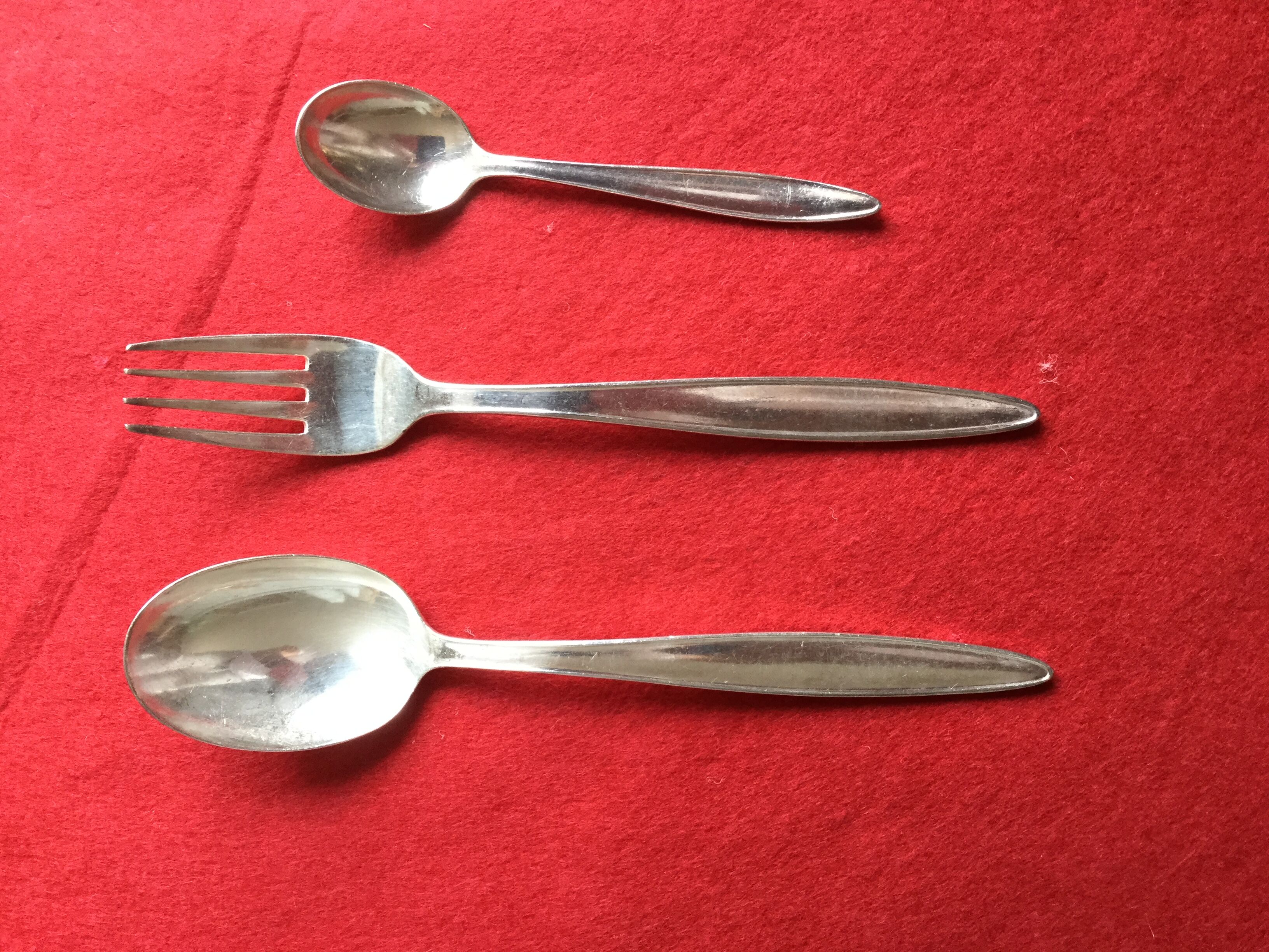 silver metal cutlery 21 pieces