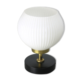 Mid-century brass & opaline table lamp