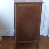 Nightstand wood and pink marble, art deco