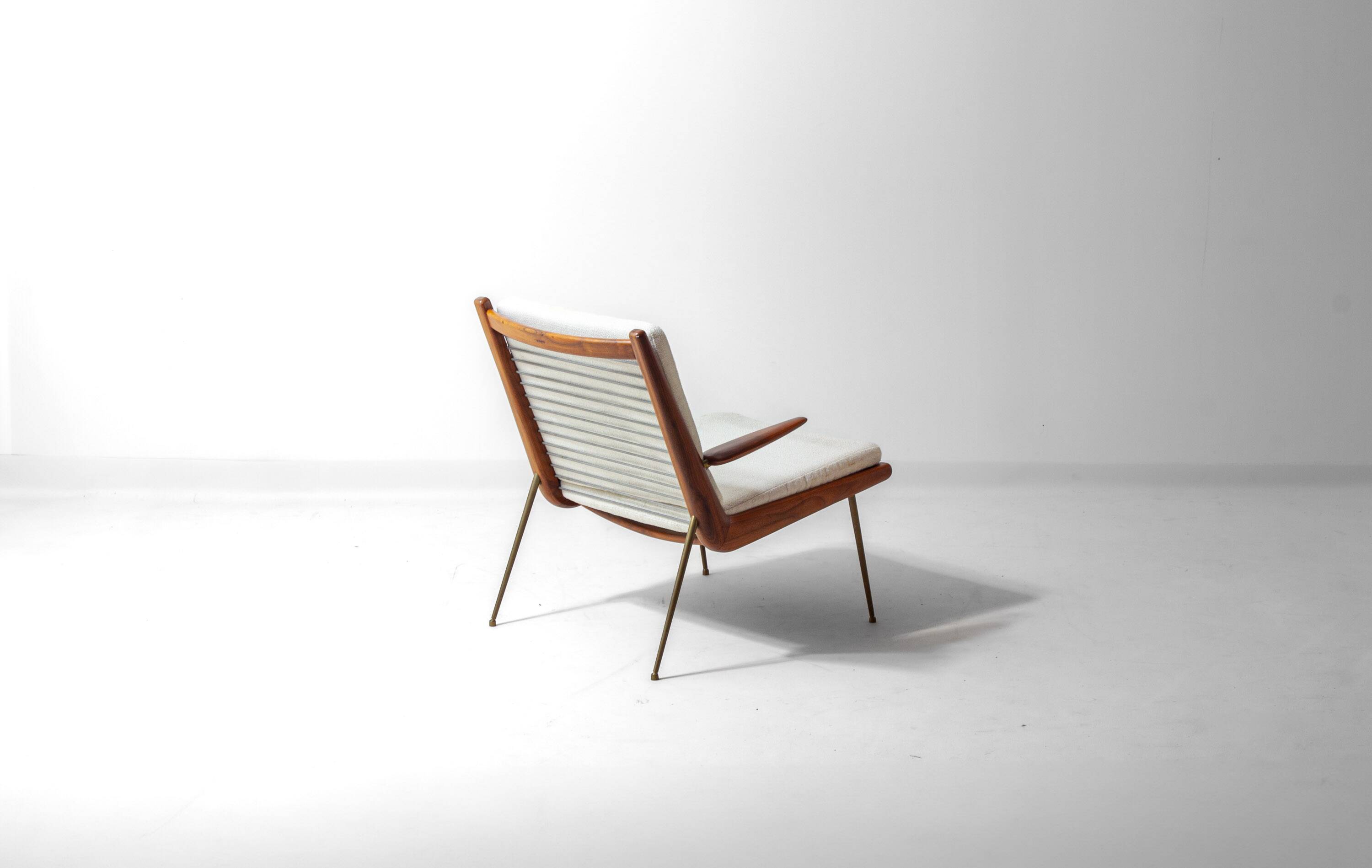 Minimalist 'Boomerang' lounge chair by Peter Hvidt & Orla Møgaard, Denmark