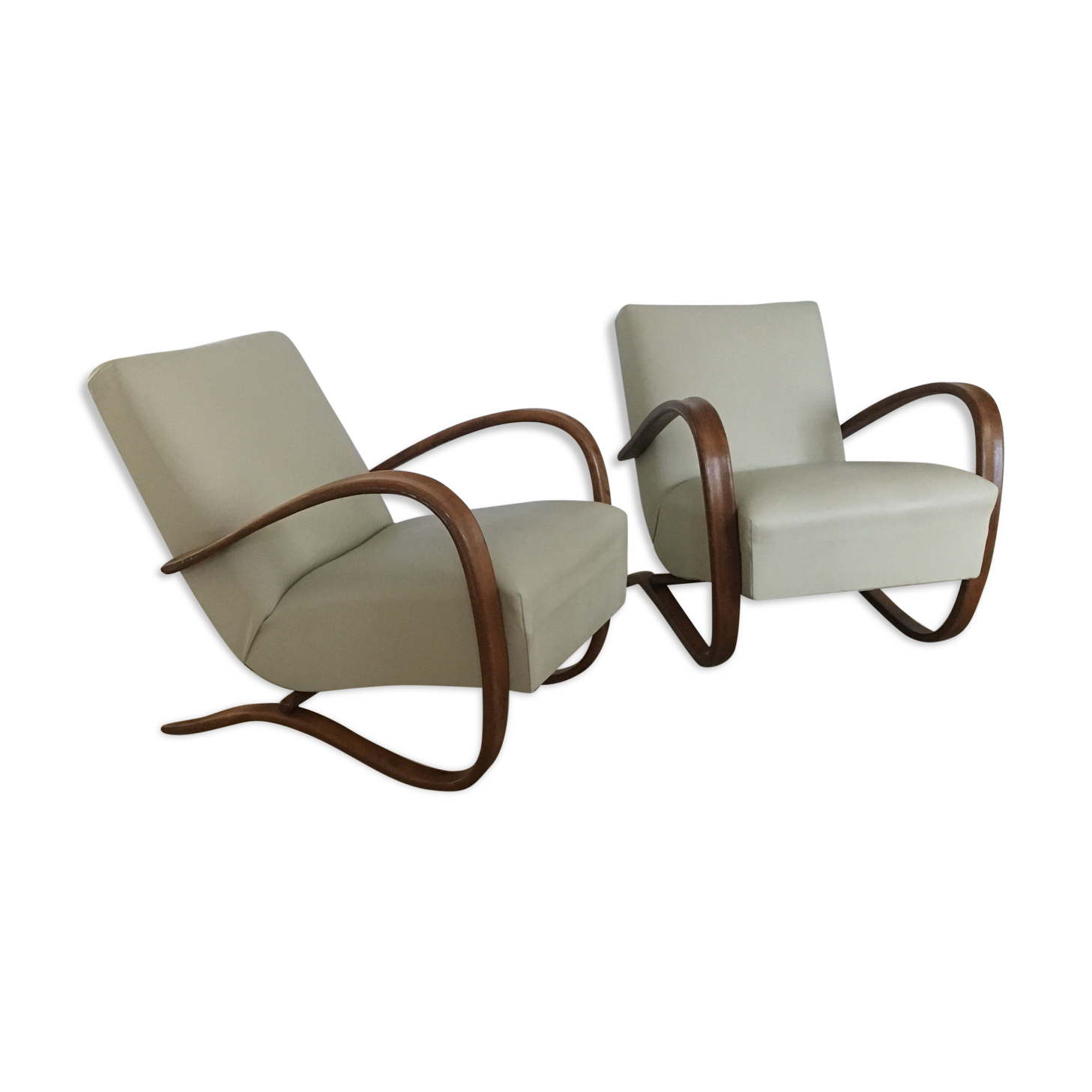 Pair of armchairs of Jindrich Halabala 1940-1950