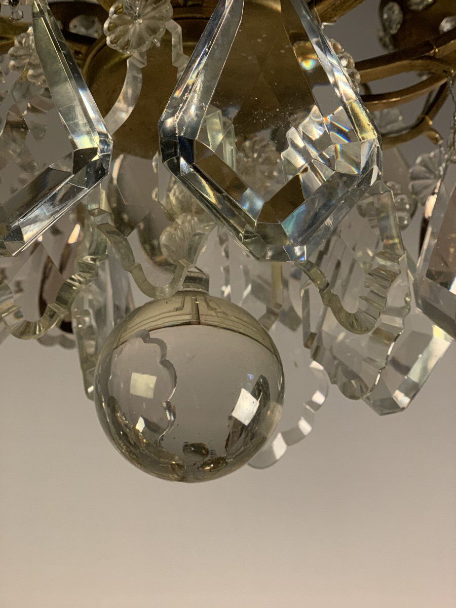 Chandelier with crystal pendants 1940