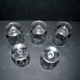 Set of 5 talleyrand liqueur glasses in baccarat crystal 6cm flat ribs harcourt