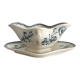 Saucière ancienne en terre de fer fleurs oiseaux "Malaga" Petrus Regout