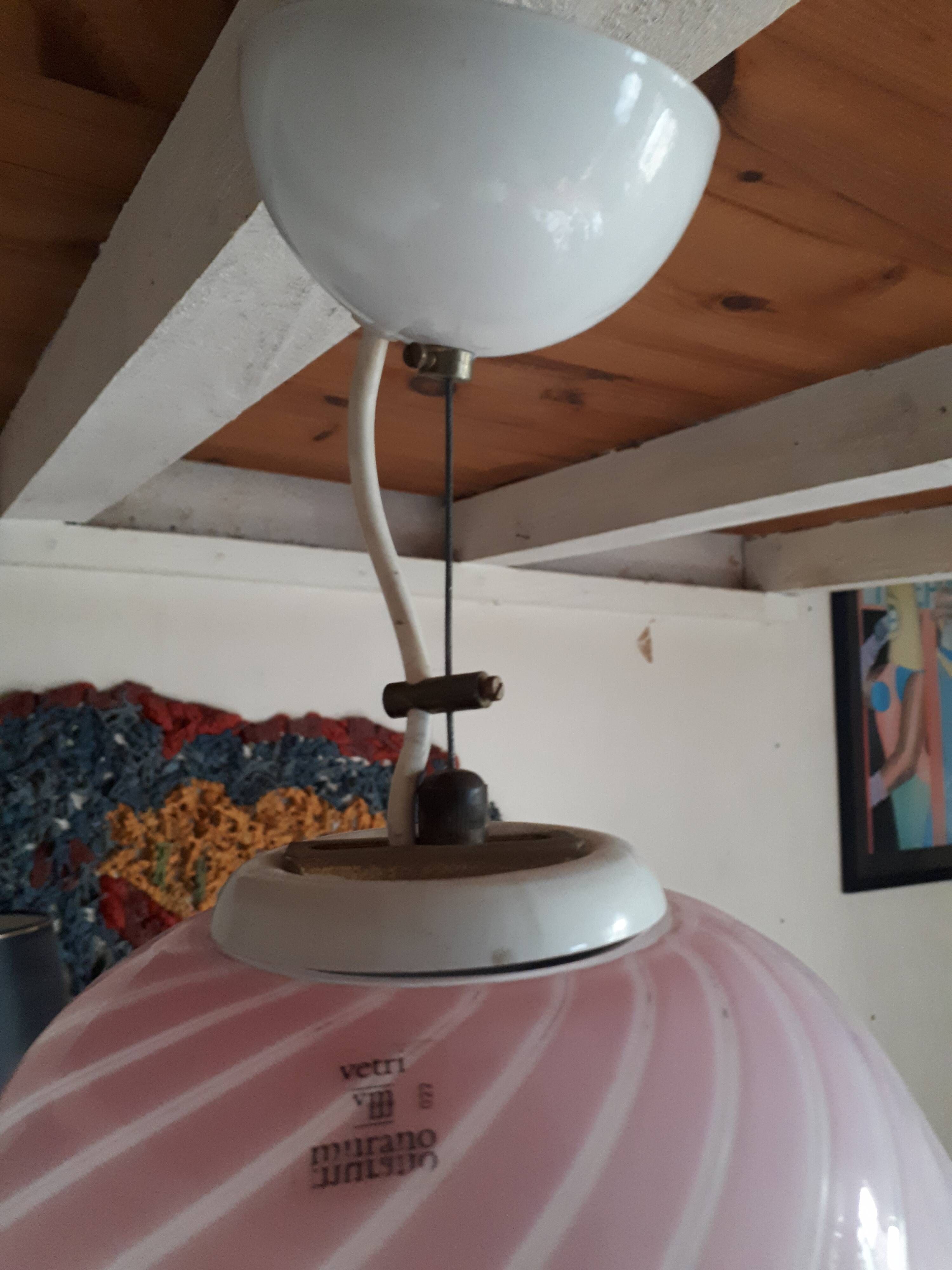 Vetri murano venini 1960/1970 vintage pink glass lamp