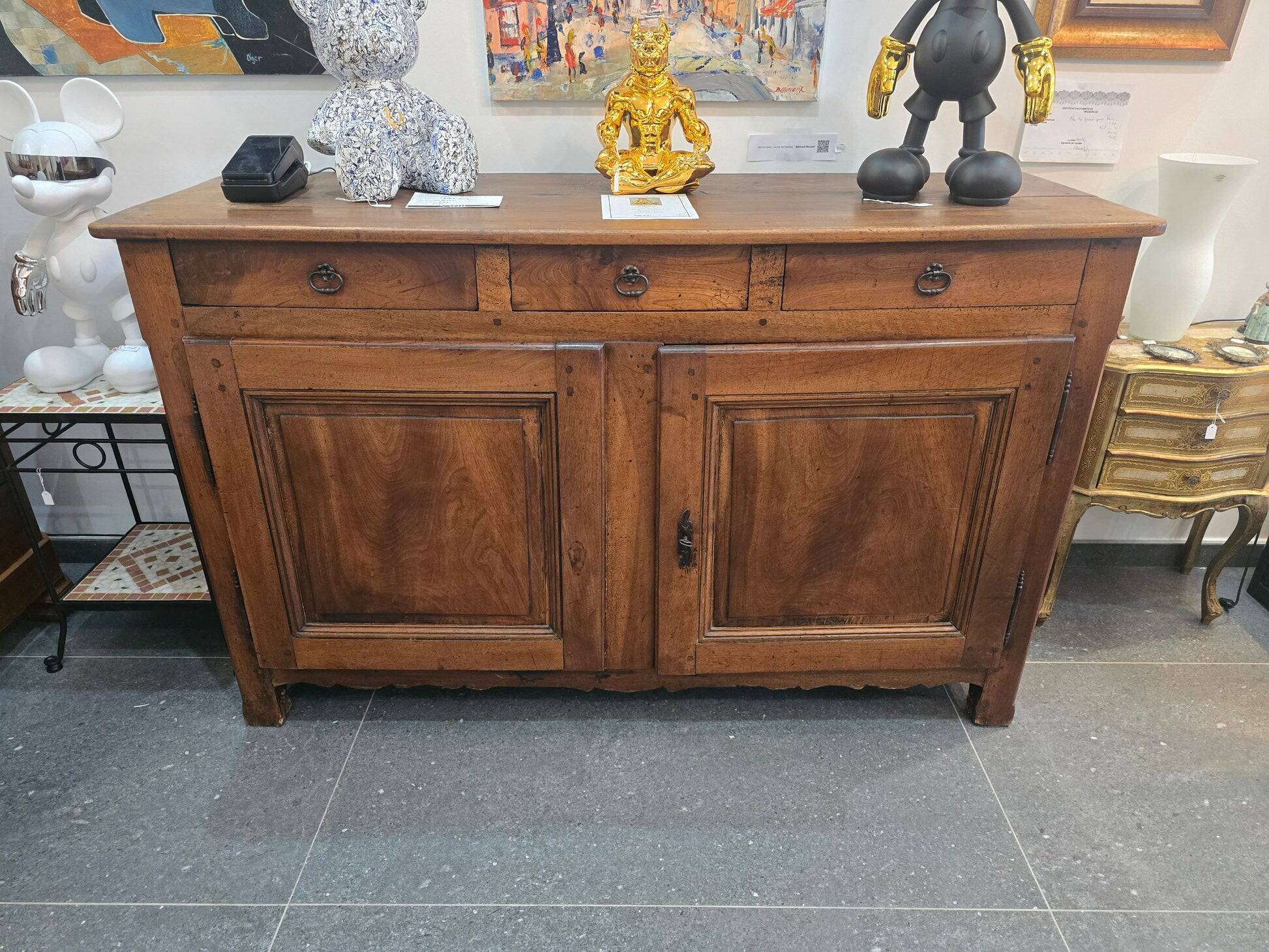 19th-century walnut buffet – 3 drawers