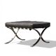 Ottoman Barcelona Original Knoll - Cuir Noir & Chrome - Design 1929