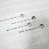 Série de 4 cuillères à moka vintage en métal argenté