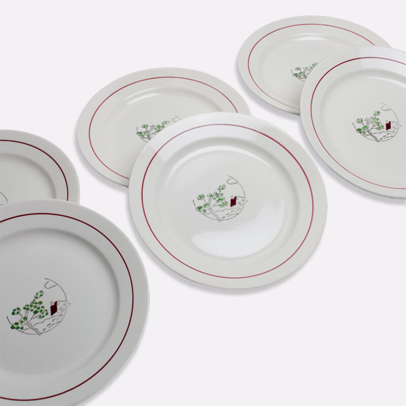 Lot of 6 plates Salins, model 'Spring'