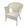 Wicker armchair and white rattan