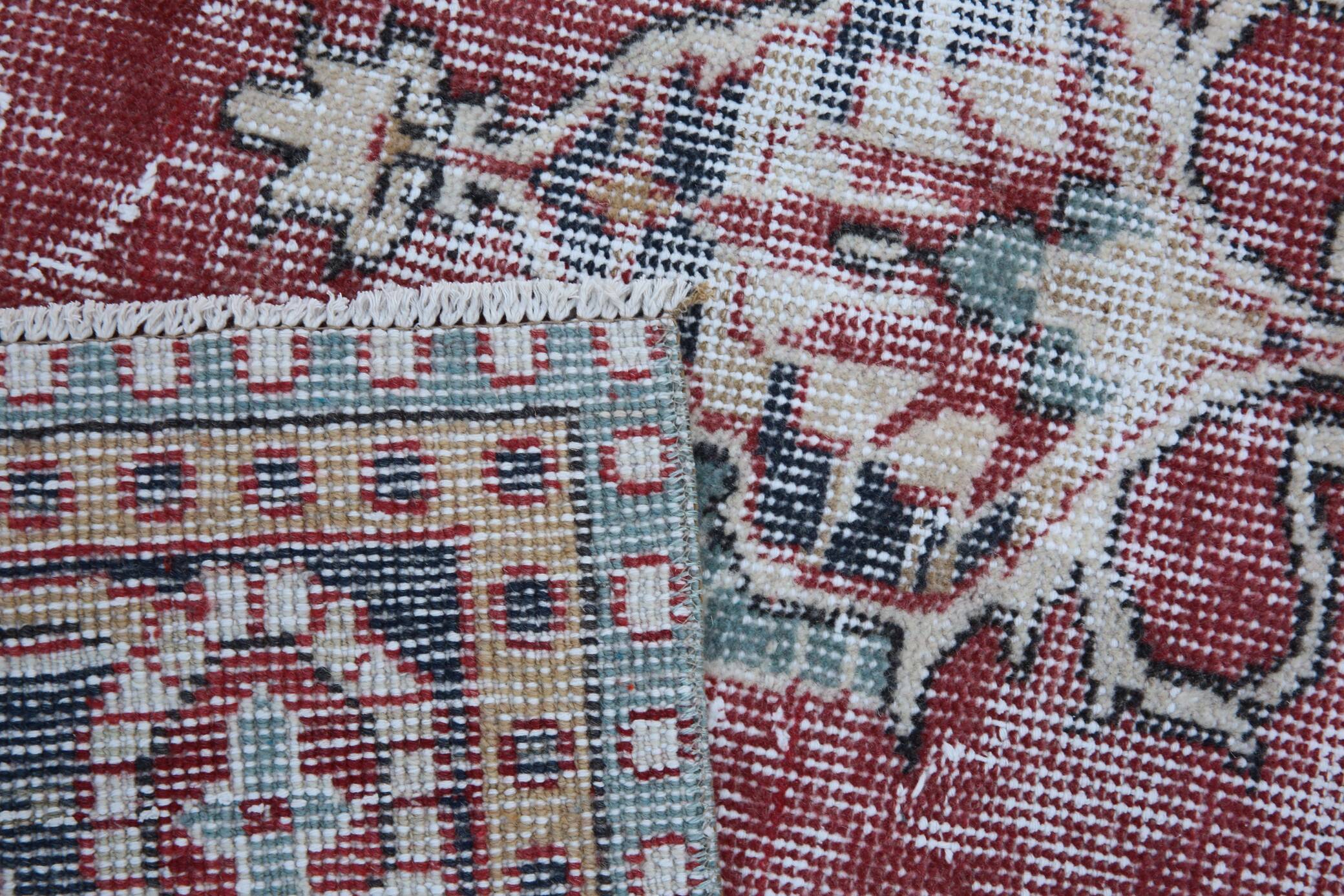 Vintage Persian Brick Red Rug, Hand Knotted Oriental Carpet, 209x325 Cm