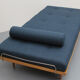 1960s daybed in beechwood, darkblue polstery
