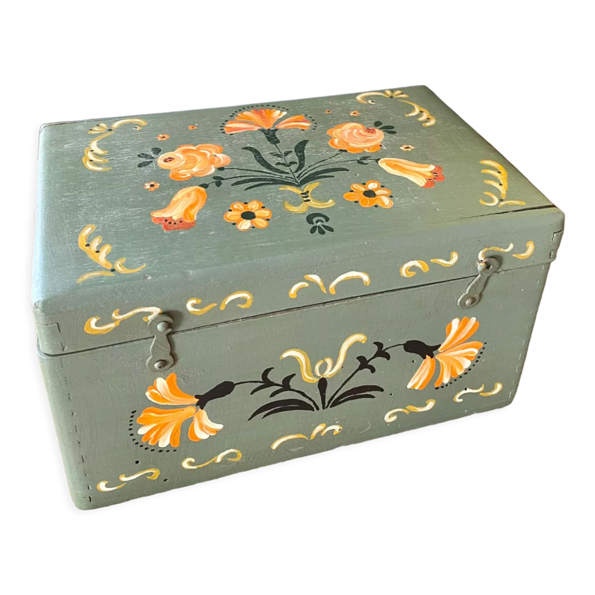 Hand-painted wooden box