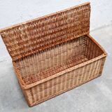 Vintage rattan bench trunk