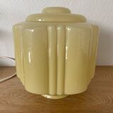 Table Lamp With Globe Thabur Yellow Straw Netherlands 30s-40s