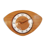 Vintage formica clock silent wall clock "Junghans mahogany"