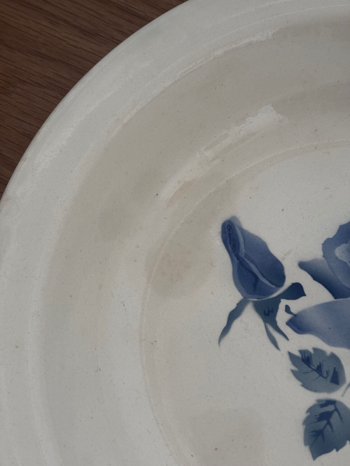 Very pretty blue floral deep dish Digoin Sarreguemines.