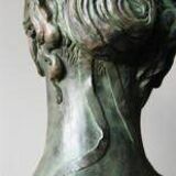"Aphrodite" patinated stucco bust original sculpture signed LE CANN, French listed